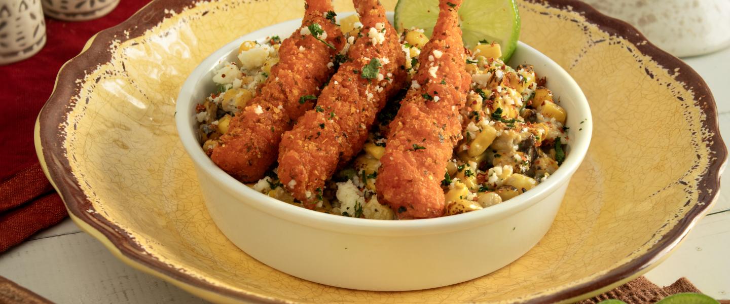 Street Corn with Jalapeño Shrimp